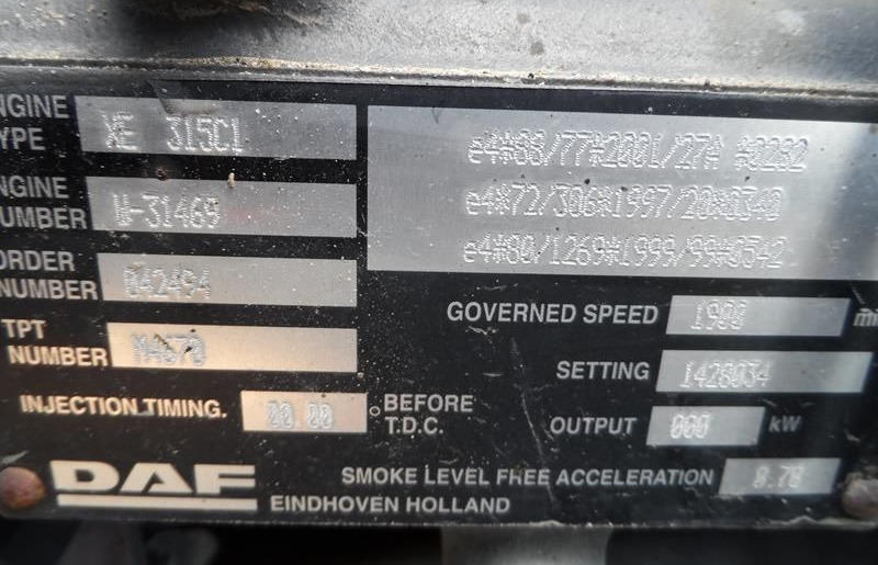 DAF XE 315 C1 DAF XF - المحرك - شاحنة: صور 2 DAF XE 315 C1 DAF XF - المحرك - شاحنة: صور 2