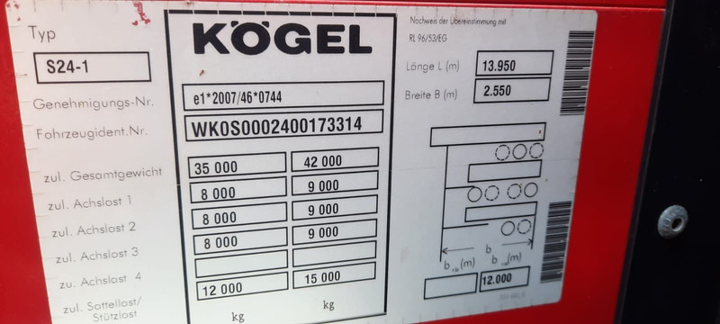 Kögel 3-Achser Tautliener - الخيمة نصف مقطورة: صور 5 Kögel 3-Achser Tautliener - الخيمة نصف مقطورة: صور 5
