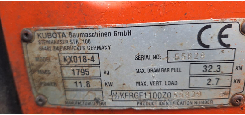 Kubota KX018-4 - حفارة مصغرة: صور 4 Kubota KX018-4 - حفارة مصغرة: صور 4