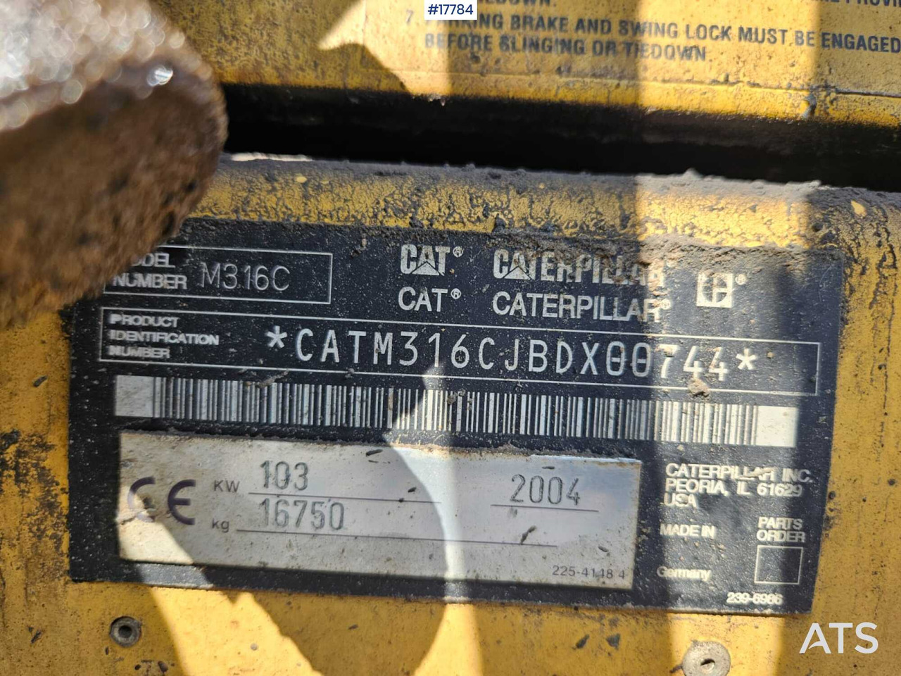 حفارة على عجلات 2004 CAT M316C: صور 11