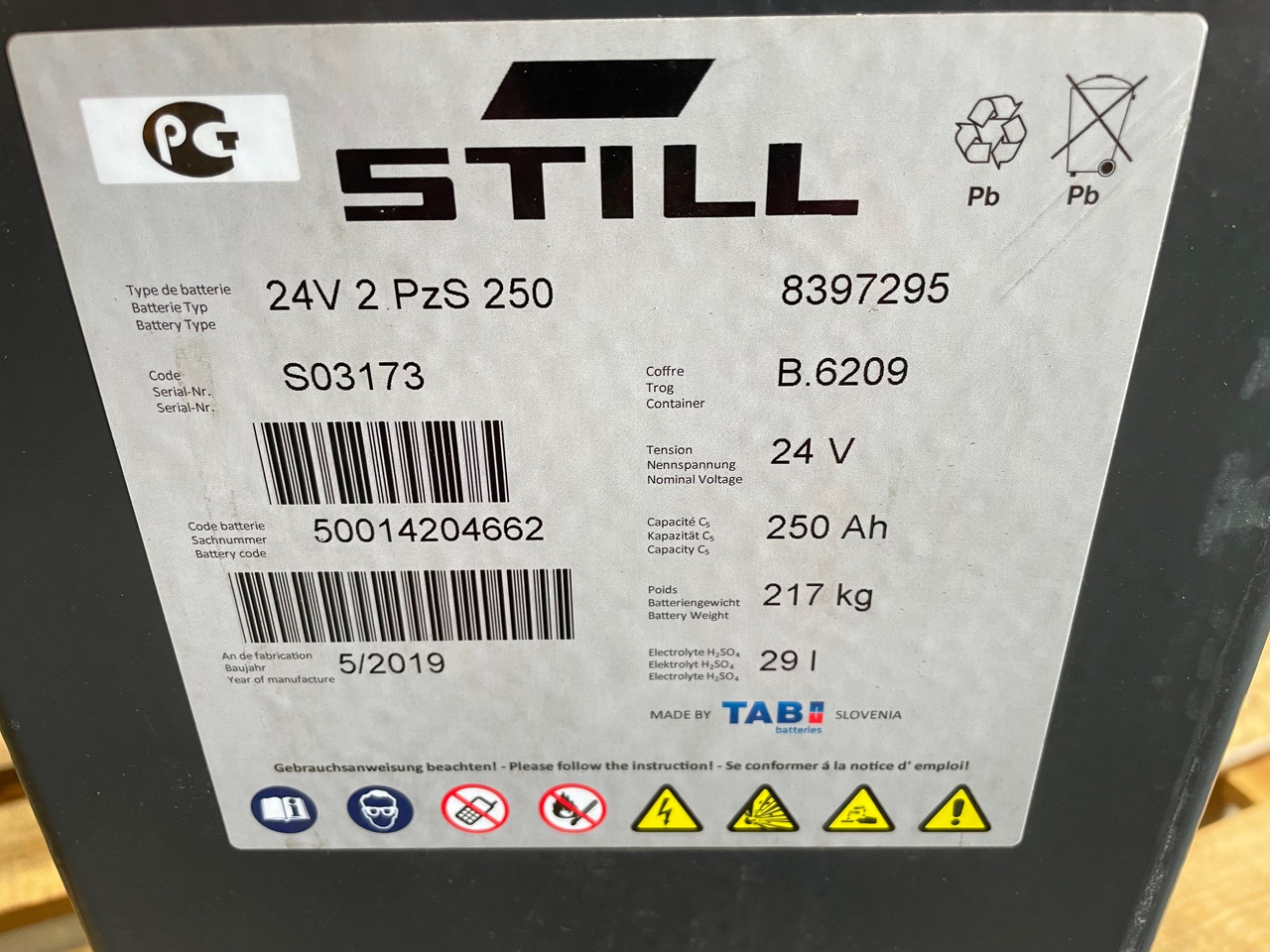 24 Volt I 2PzS 250 - البطارية - معدات المناولة: صور 2 24 Volt I 2PzS 250 - البطارية - معدات المناولة: صور 2