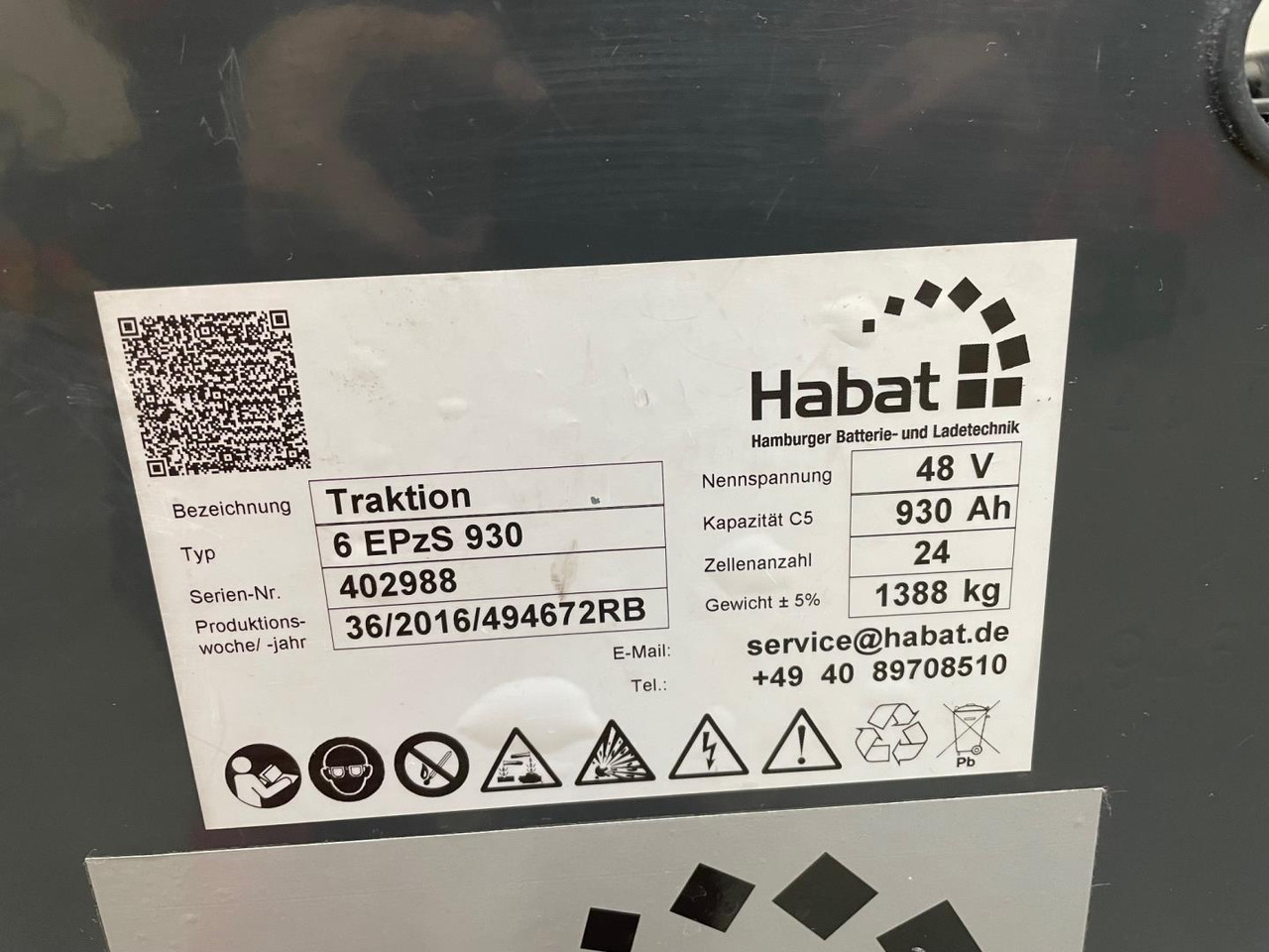 Habat 48V 6 EPZS 930 - البطارية - معدات المناولة: صور 2 Habat 48V 6 EPZS 930 - البطارية - معدات المناولة: صور 2