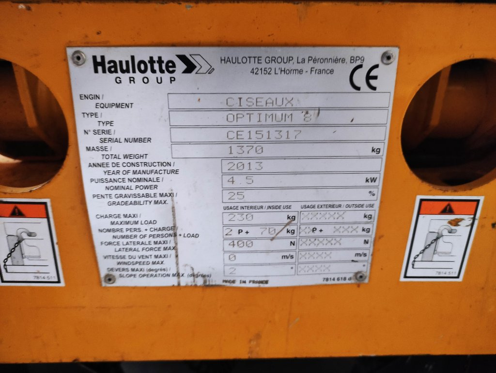 Haulotte OPTIMUM8 - رافعات مقصية: صور 5 Haulotte OPTIMUM8 - رافعات مقصية: صور 5