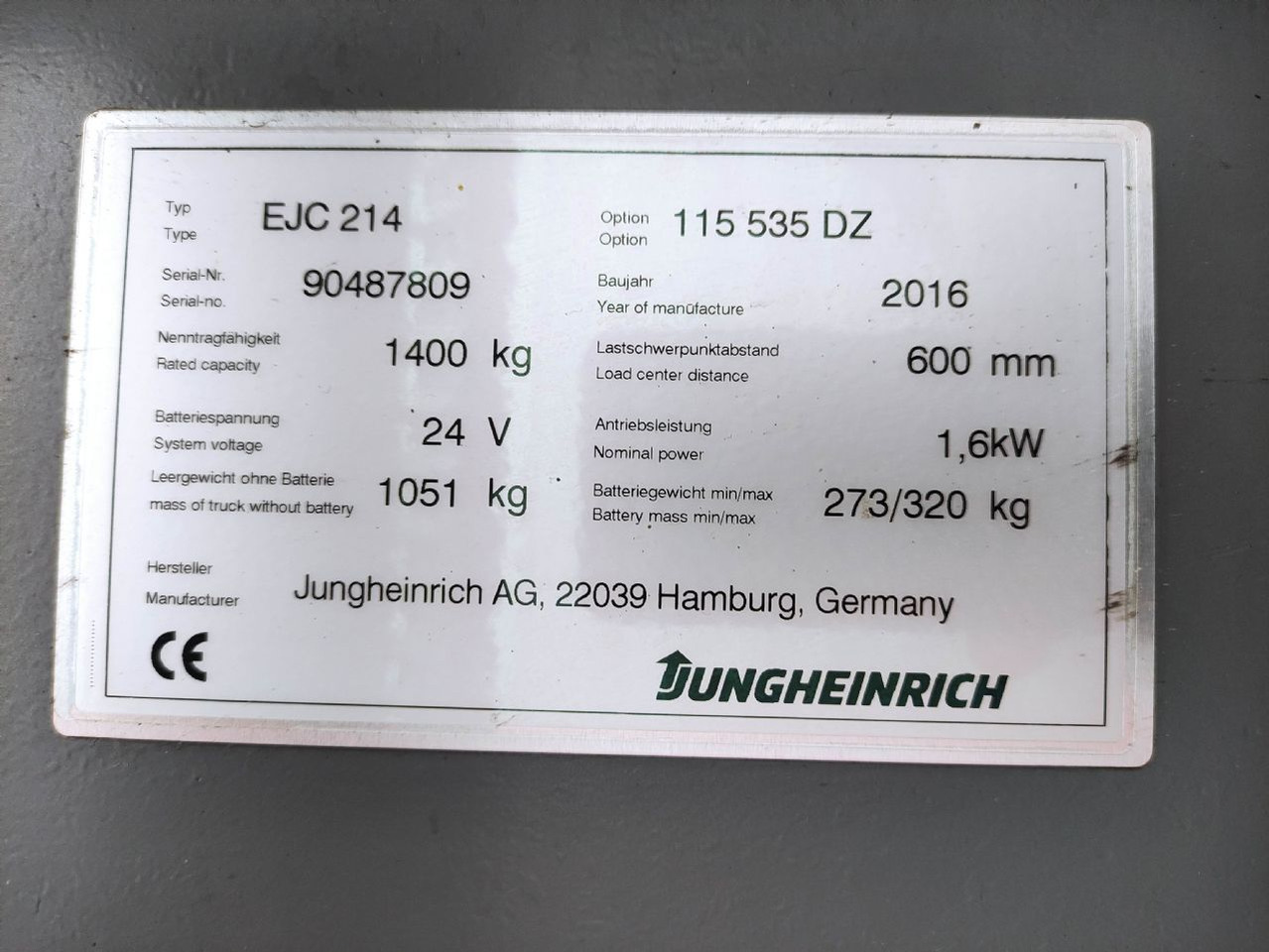 Jungheinrich EJC 214 - معدات تكديس: صور 5 Jungheinrich EJC 214 - معدات تكديس: صور 5