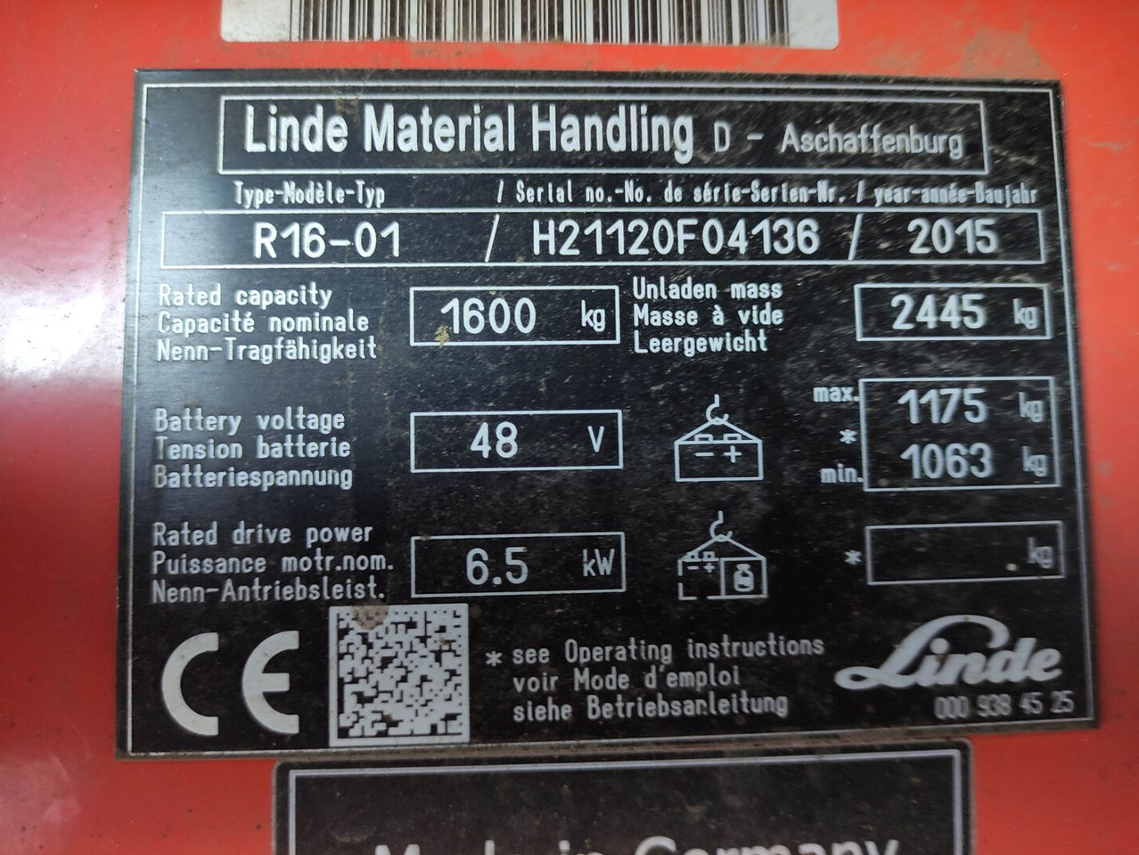 Linde R16-01-112 (Kühlhausausführung) إيجار Linde R16-01-112 (Kühlhausausführung): صور 7