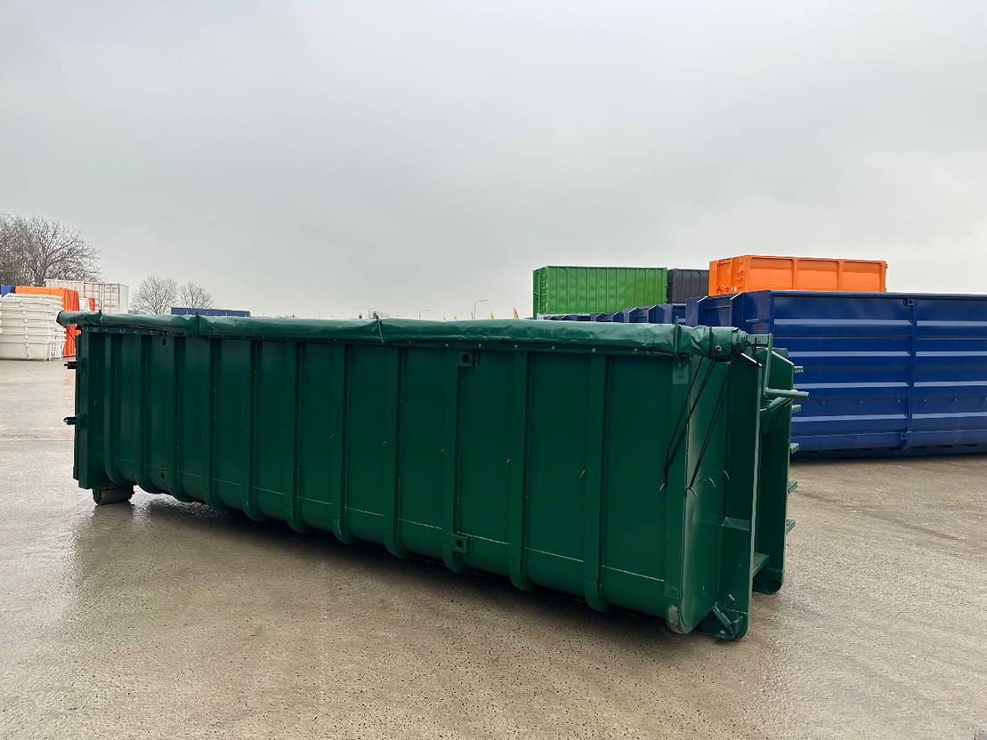 جديد حاوية هوك لفت Sidalco 20 m3 slibcontainers met afdekzeil: صور 6