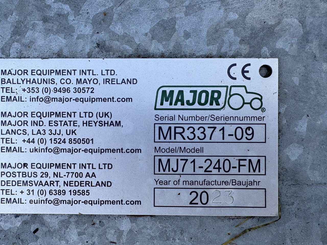 Major front Mounted Roller Mower MJ71-240F - جزازة المروج: صور 4 Major front Mounted Roller Mower MJ71-240F - جزازة المروج: صور 4