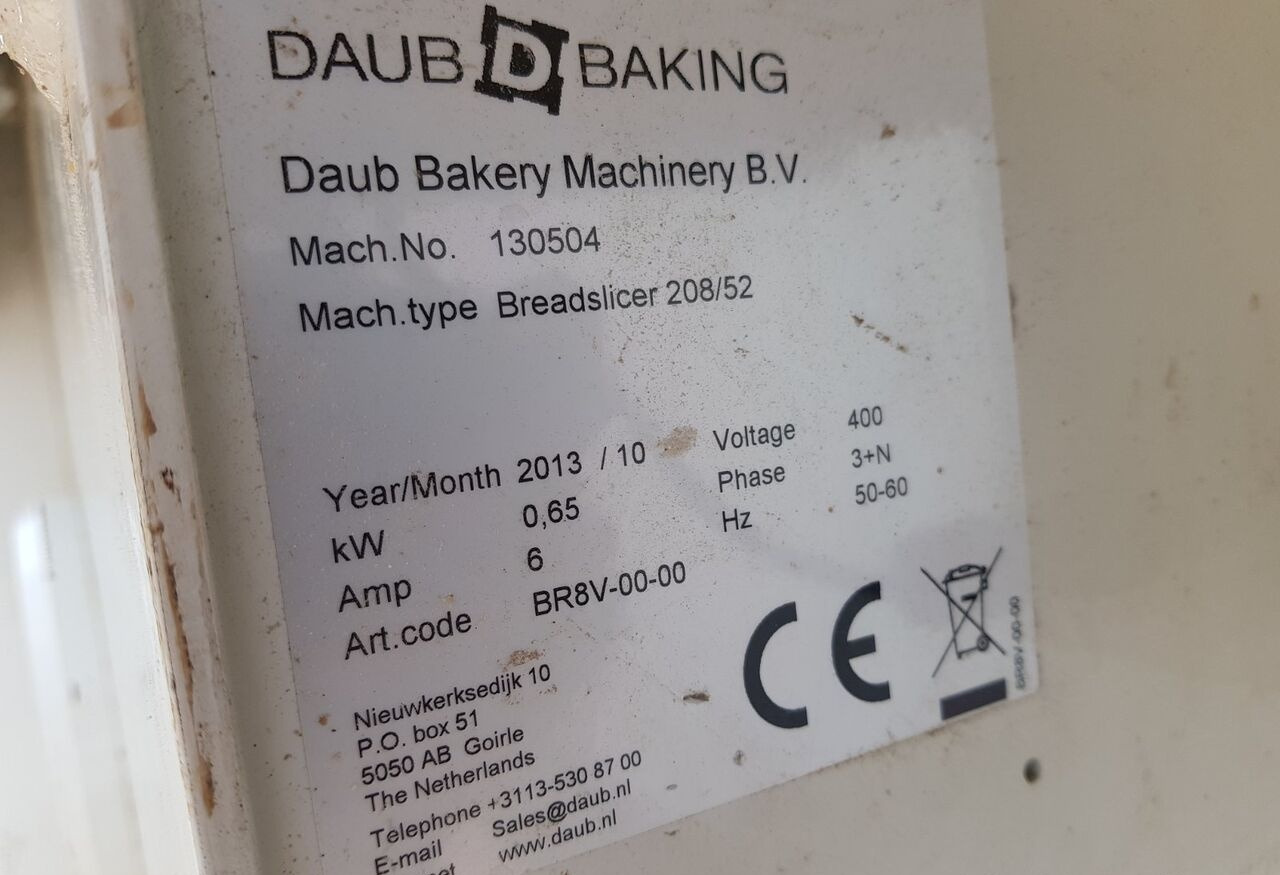 Daub Breadslicer 208/52 - معدات المخابز: صور 5 Daub Breadslicer 208/52 - معدات المخابز: صور 5
