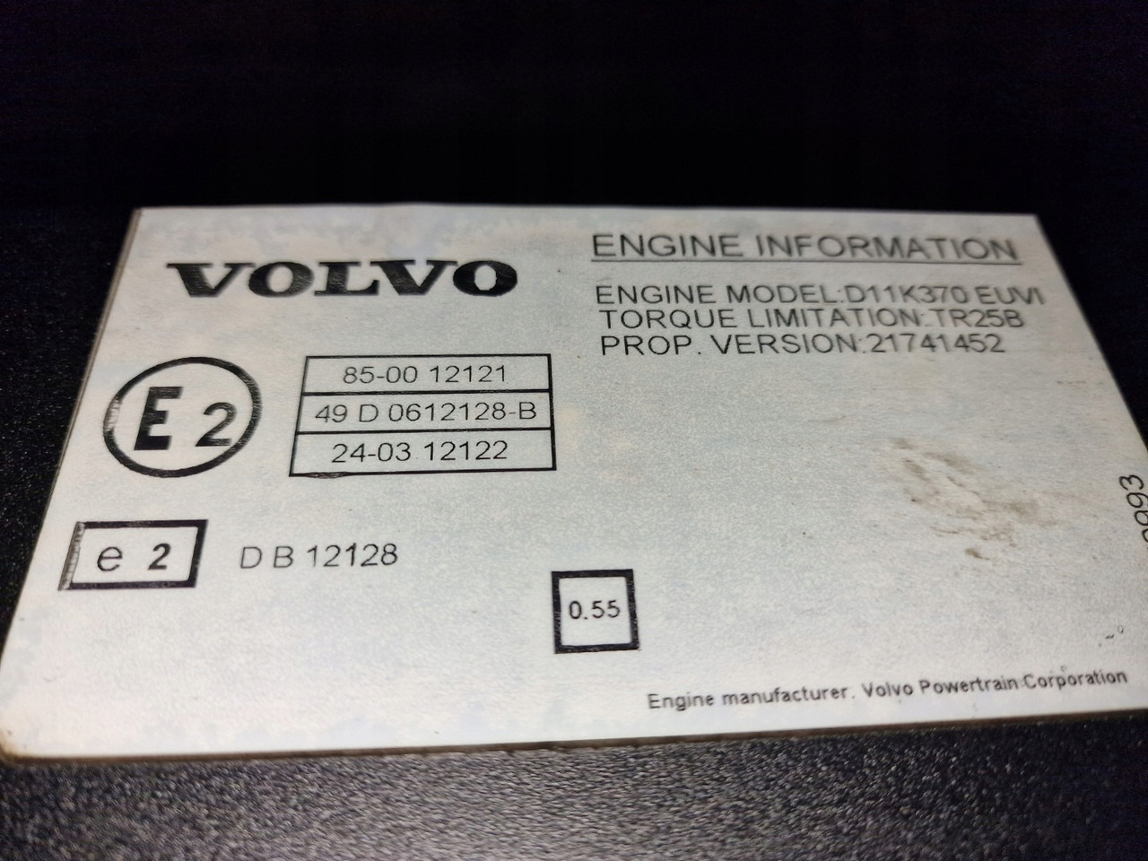 VOLVO SILNIK KOMPLETNY VOLVO FM 4 FMX 4 D11K 370 EUVI K1 EURO 6 - المحرك - شاحنة: صور 2 VOLVO SILNIK KOMPLETNY VOLVO FM 4 FMX 4 D11K 370 EUVI K1 EURO 6 - المحرك - شاحنة: صور 2