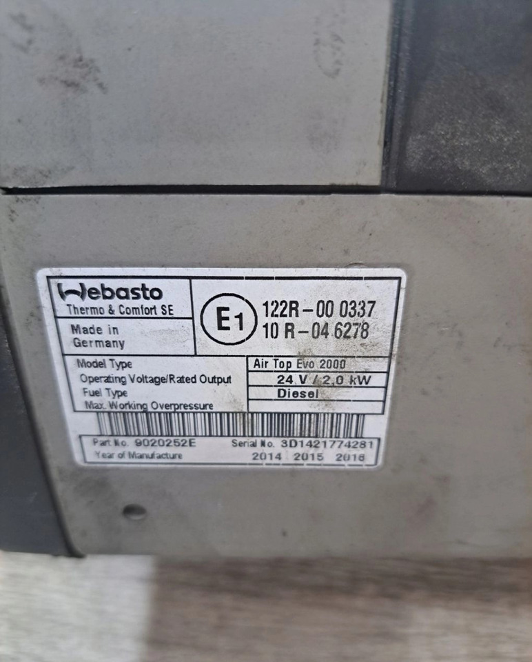 WEBASTO OGRZEWANIE POSTOJOWE RENAULT GAMA T RANGE - التدفئة / التهوية: صور 3 WEBASTO OGRZEWANIE POSTOJOWE RENAULT GAMA T RANGE - التدفئة / التهوية: صور 3