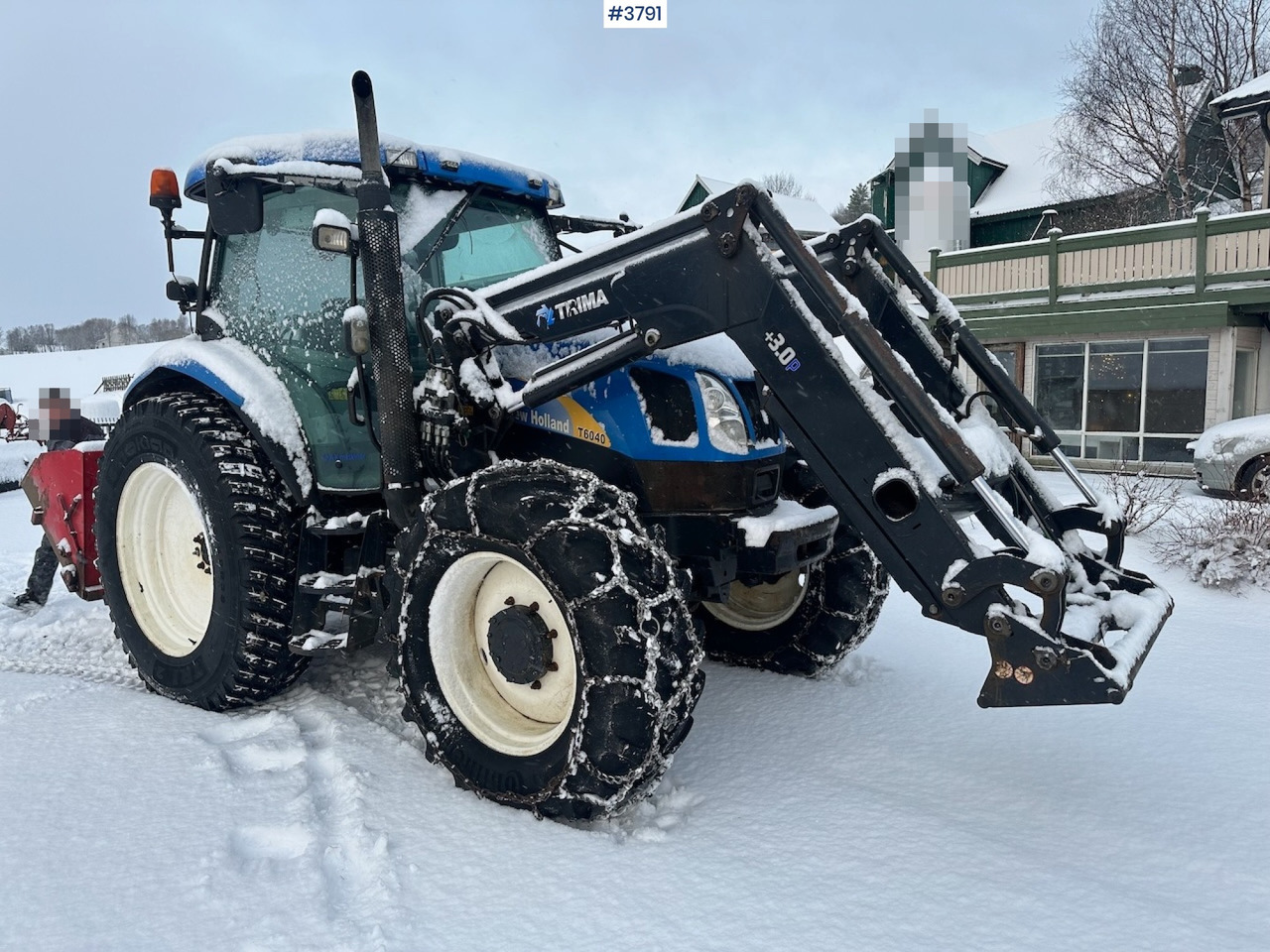 2010 New Holland T6040 4x4 plow rigged tractor w/ Trima +3.0p front loader, brand new chains, snow bucket and Westbjørn snow blower. WATCH VIDEO. - جرار: صور 1 2010 New Holland T6040 4x4 plow rigged tractor w/ Trima +3.0p front loader, brand new chains, snow bucket and Westbjørn snow blower. WATCH VIDEO. - جرار: صور 1