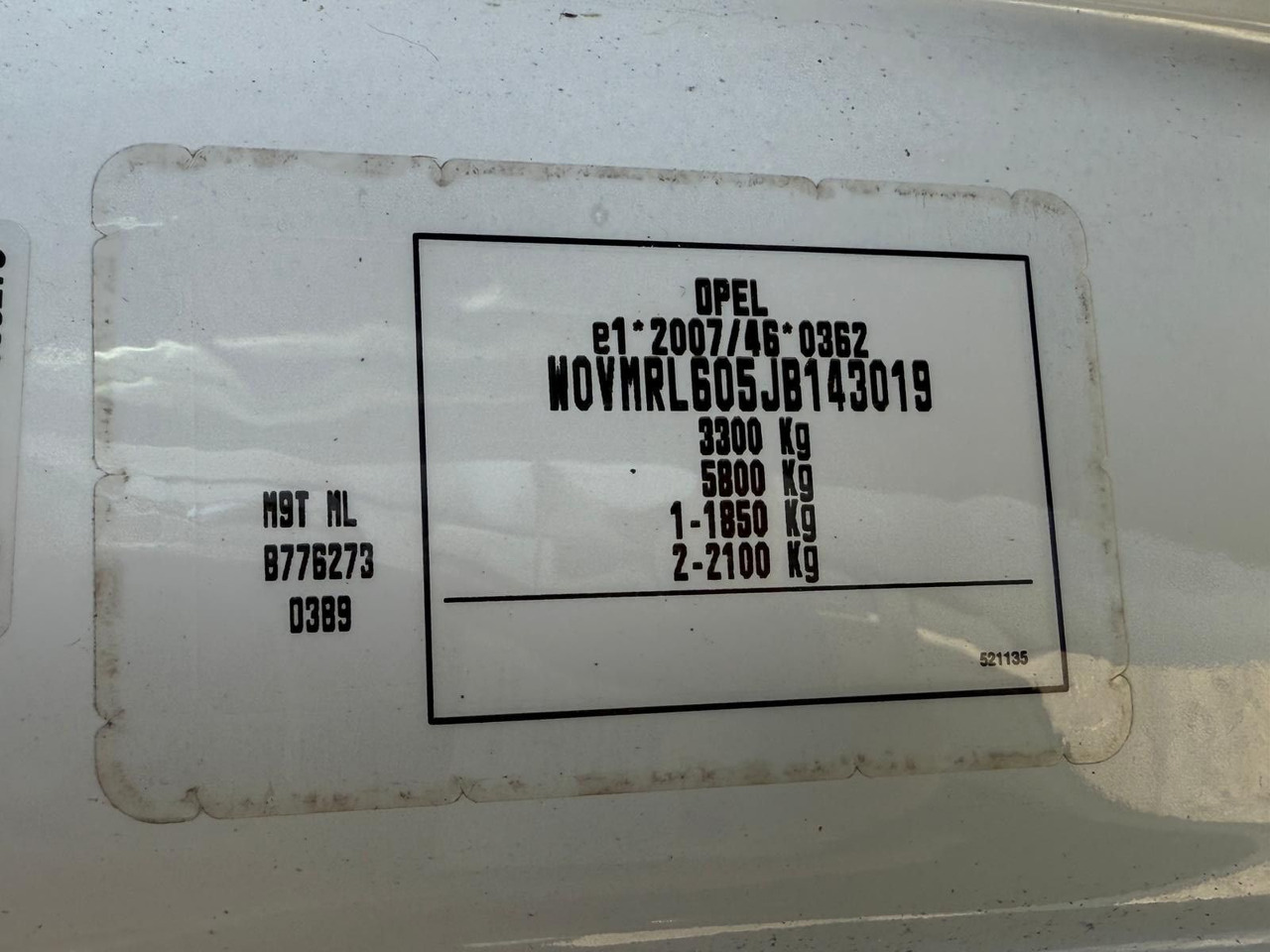 فان المدمجة Opel Movano 2.3CDTi 170HP L2H2 Van *7600€ netto: صور 29