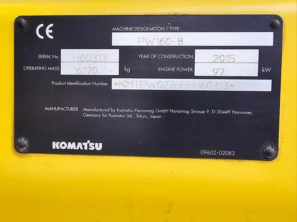حفارة على عجلات Komatsu pw 160 -8: صور 42