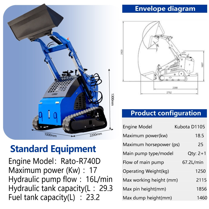 LEZUM Free Shipping LA380 Mini Skid Steer Loader Compact Track Diesel Cheap Mini Skid Steer Loader For Sale With Mini Skid Steer Attachments 4 In 1 Bucket - شيول صغير: صور 2 LEZUM Free Shipping LA380 Mini Skid Steer Loader Compact Track Diesel Cheap Mini Skid Steer Loader For Sale With Mini Skid Steer Attachments 4 In 1 Bucket - شيول صغير: صور 2