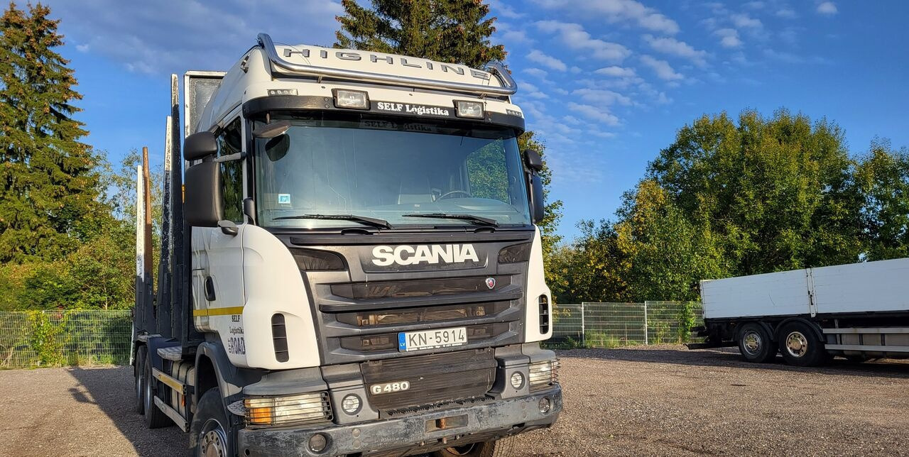 Scania G480 - شاحنة قطع الأشجار, شاحنة كرين: صور 3 Scania G480 - شاحنة قطع الأشجار, شاحنة كرين: صور 3