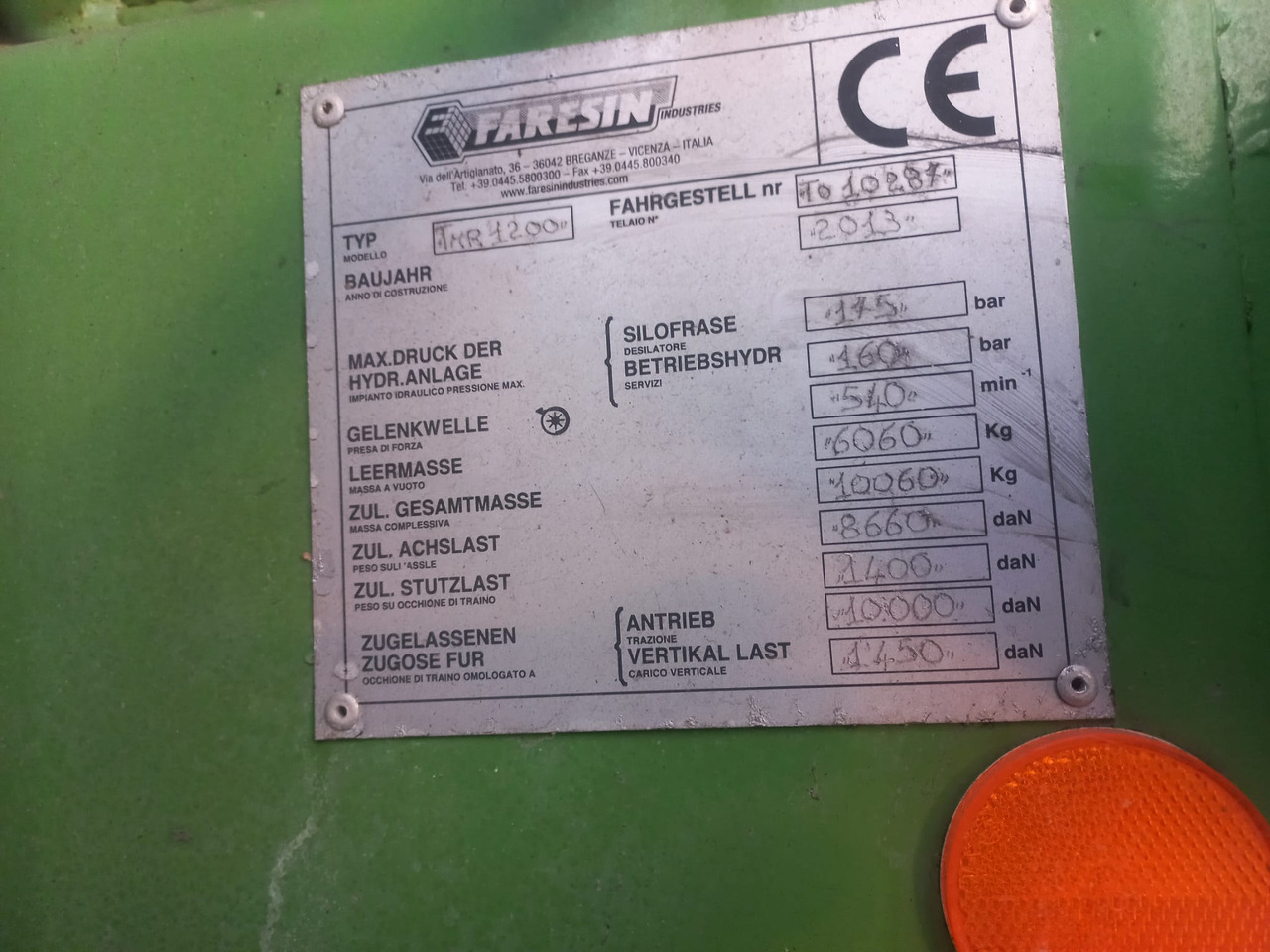 FARESIN TMR 1200 TEHNOLOGICAL TRAILER - آلة خلط وتوزيع الأعلاف: صور 5 FARESIN TMR 1200 TEHNOLOGICAL TRAILER - آلة خلط وتوزيع الأعلاف: صور 5