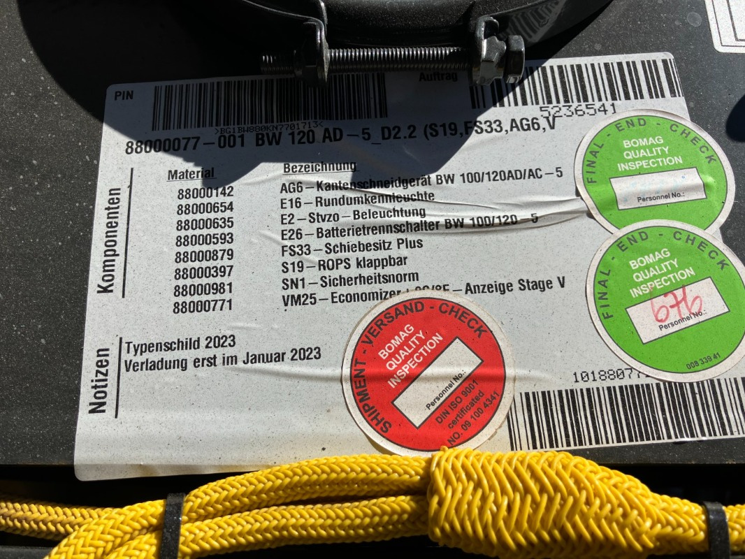 BOMAG DE BW 120 AD-5 Stage V/Tier 4f - مدحلة: صور 4 BOMAG DE BW 120 AD-5 Stage V/Tier 4f - مدحلة: صور 4