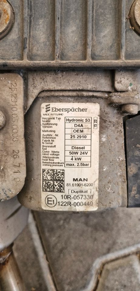 MAN TG3 TGX OGRZEWANIE POSTOJOWE EBERSPÄCHER HUDRONIC S3 81.61901-6200 - التدفئة / التهوية - شاحنة: صور 2 MAN TG3 TGX OGRZEWANIE POSTOJOWE EBERSPÄCHER HUDRONIC S3 81.61901-6200 - التدفئة / التهوية - شاحنة: صور 2