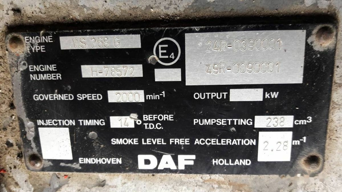 DAF WS268G DAF 95 85 - المحرك - شاحنة: صور 1 DAF WS268G DAF 95 85 - المحرك - شاحنة: صور 1