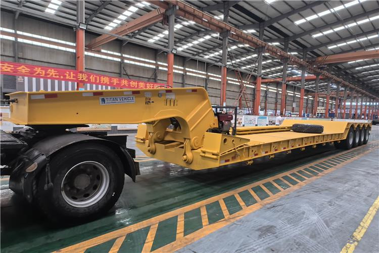 TITAN 4 Axle 100 Ton Removable Gooseneck Trailer for Sale in PNG - عربة مسطحة منخفضة نصف مقطورة: صور 1 TITAN 4 Axle 100 Ton Removable Gooseneck Trailer for Sale in PNG - عربة مسطحة منخفضة نصف مقطورة: صور 1