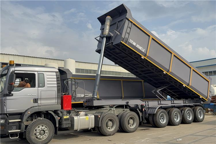 TITAN 4 Axle 80 Ton Dump Trailer for Sale In Cameroon - قلابة نصف مقطورة: صور 1 TITAN 4 Axle 80 Ton Dump Trailer for Sale In Cameroon - قلابة نصف مقطورة: صور 1