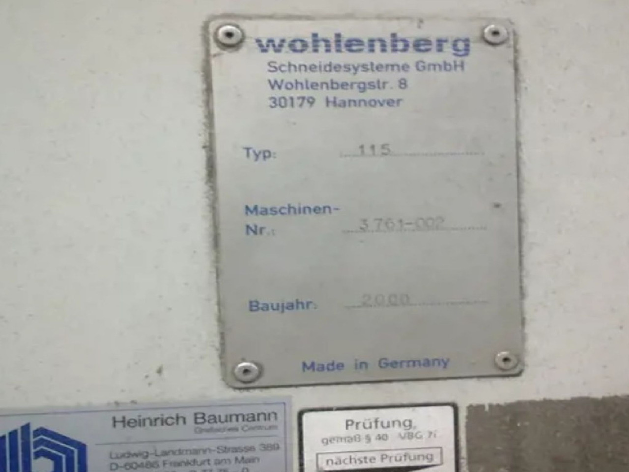 Wohlenberg 115 - آلة قطع الورق: صور 4 Wohlenberg 115 - آلة قطع الورق: صور 4