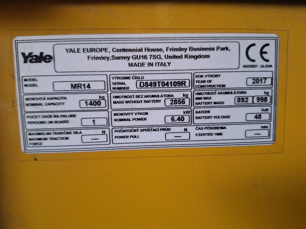 Yale MR 14 - شاحنة مناولة: صور 5 Yale MR 14 - شاحنة مناولة: صور 5