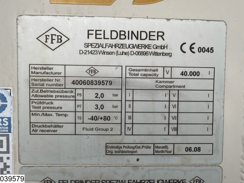 Feldbinder Silo 40.000 Liter, 3 Comp - نصف مقطورة صهريج: صور 4 Feldbinder Silo 40.000 Liter, 3 Comp - نصف مقطورة صهريج: صور 4