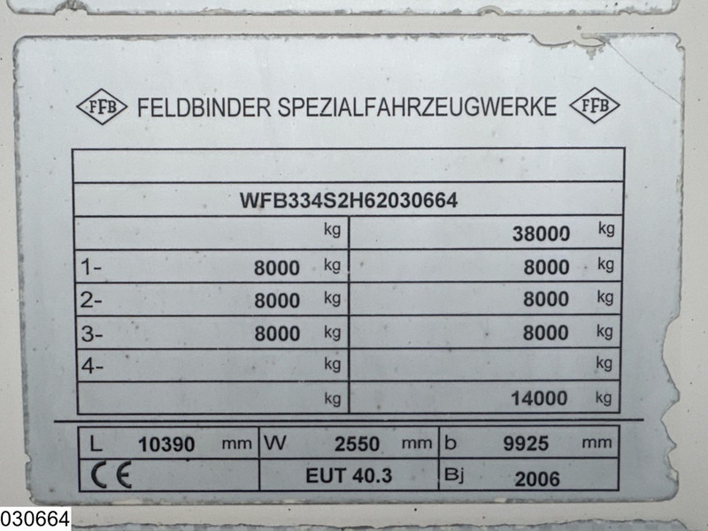 Feldbinder Silo 40.000 Liter, 3 Comp - نصف مقطورة صهريج: صور 4 Feldbinder Silo 40.000 Liter, 3 Comp - نصف مقطورة صهريج: صور 4