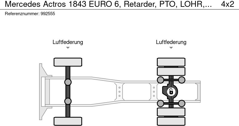 شاحنة جرار Mercedes-Benz Actros 1843 EURO 6, Retarder, PTO, LOHR, Standairco: صور 13 شاحنة جرار Mercedes-Benz Actros 1843 EURO 6, Retarder, PTO, LOHR, Standairco: صور 13
