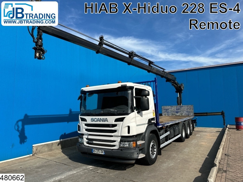 Scania P 410 8x4, EURO 6, HIAB, Remote, Steeringaxle - شاحنات مسطحة, شاحنة كرين: صور 1 Scania P 410 8x4, EURO 6, HIAB, Remote, Steeringaxle - شاحنات مسطحة, شاحنة كرين: صور 1