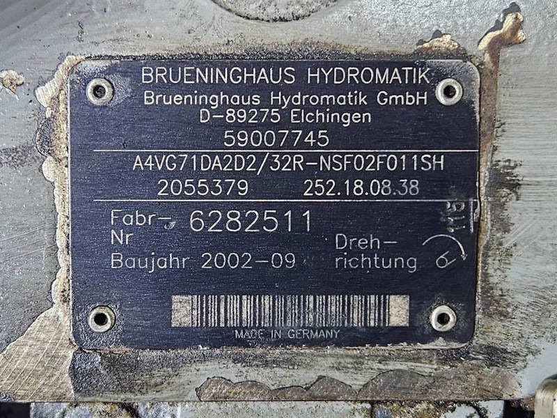 Brueninghaus Hydromatik A4VG71DA2D2/32R-Drive pump/Fahrpumpe - علم السوائل المتحركة - آلات البناء: صور 4 Brueninghaus Hydromatik A4VG71DA2D2/32R-Drive pump/Fahrpumpe - علم السوائل المتحركة - آلات البناء: صور 4