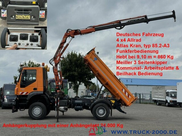 Iveco Stralis AD190T33 4x4 Winterdienst Atlas Kran - قلابات, شاحنة كرين: صور 1 Iveco Stralis AD190T33 4x4 Winterdienst Atlas Kran - قلابات, شاحنة كرين: صور 1