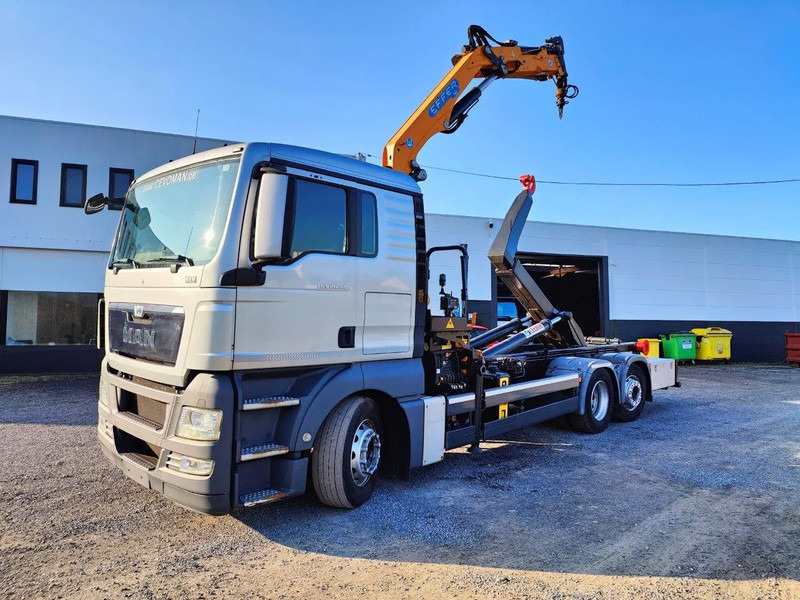 MAN TGX 26.400 6x2 Euro5 Container LEEBUR + Crane Effer 145 - شاحنة ذات الخطاف, شاحنة كرين: صور 1 MAN TGX 26.400 6x2 Euro5 Container LEEBUR + Crane Effer 145 - شاحنة ذات الخطاف, شاحنة كرين: صور 1