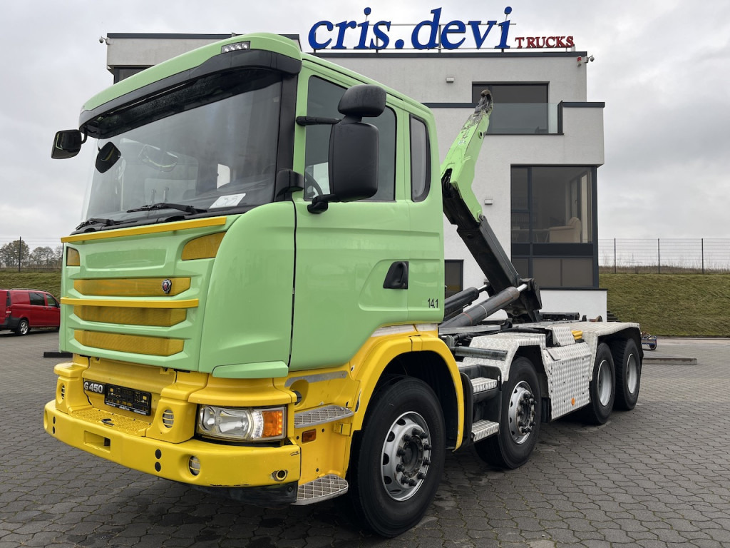 Scania G 450 8x4 Trösch Abrollkipper - شاحنة ذات الخطاف: صور 1 Scania G 450 8x4 Trösch Abrollkipper - شاحنة ذات الخطاف: صور 1