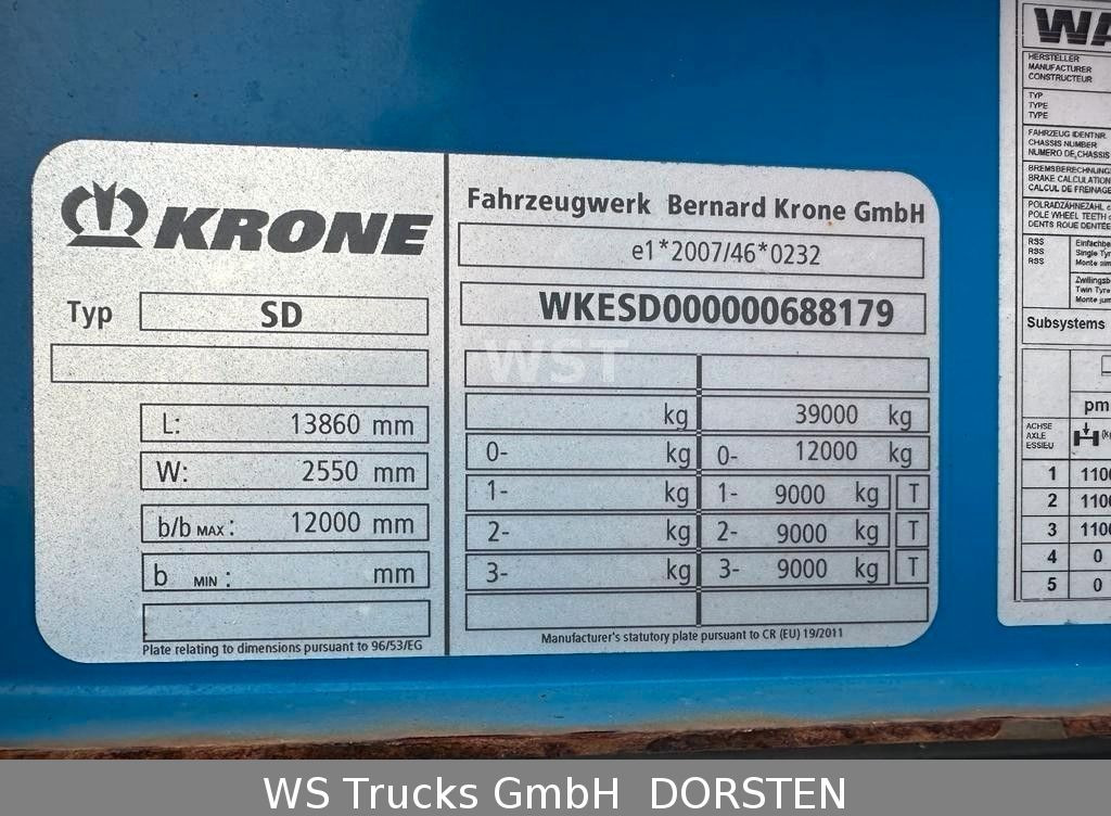 Krone SD 27 Planauflieger Coil Edscha | ABS, EBS, XL - الخيمة نصف مقطورة: صور 4 Krone SD 27 Planauflieger Coil Edscha | ABS, EBS, XL - الخيمة نصف مقطورة: صور 4