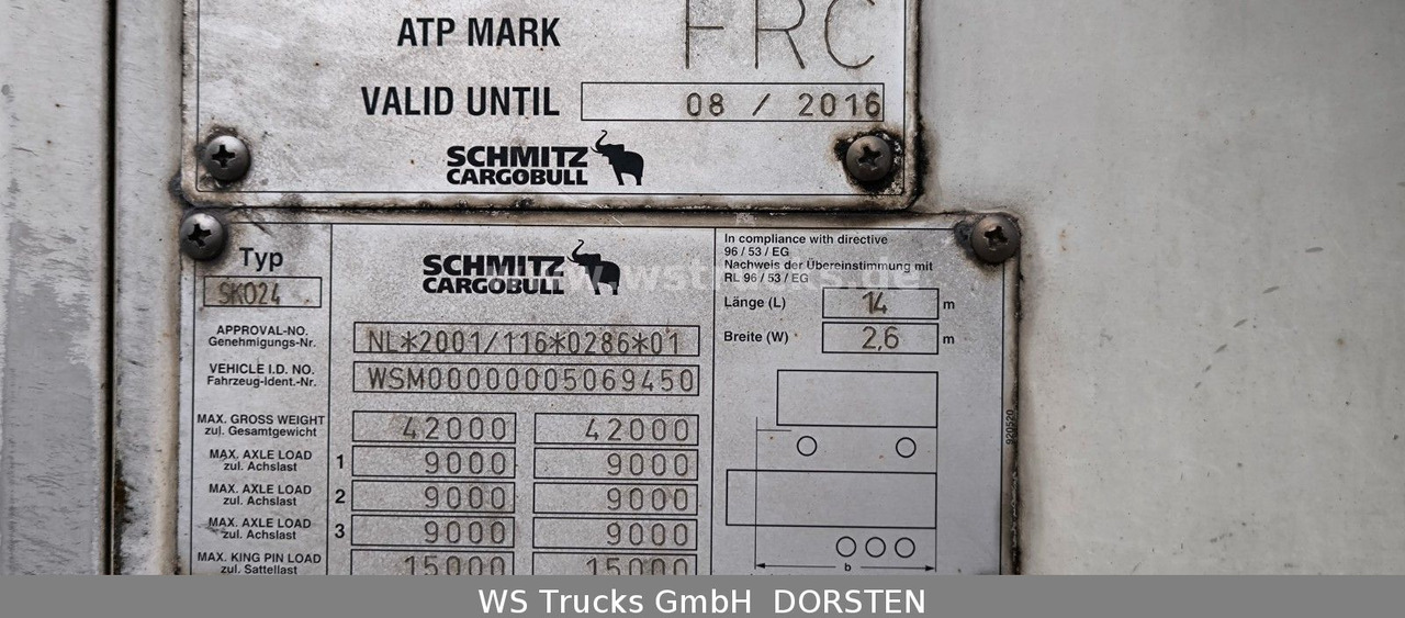 Schmitz Cargobull SKO 24 Kühlauflieger | Rohrbahn Vector 1850Mt - بصندوق مغلق نصف مقطورة: صور 3 Schmitz Cargobull SKO 24 Kühlauflieger | Rohrbahn Vector 1850Mt - بصندوق مغلق نصف مقطورة: صور 3