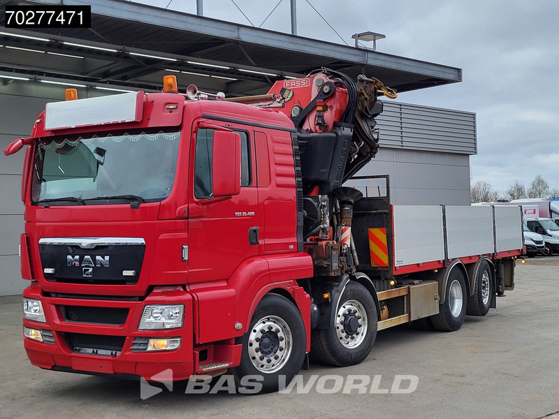 شاحنات مسطحة, شاحنة كرين MAN TGS 35.480 8X4 Fassi F800BXP.28 Kran Crane Hydrodrive Lift-Lenkachse Euro 4: صور 19