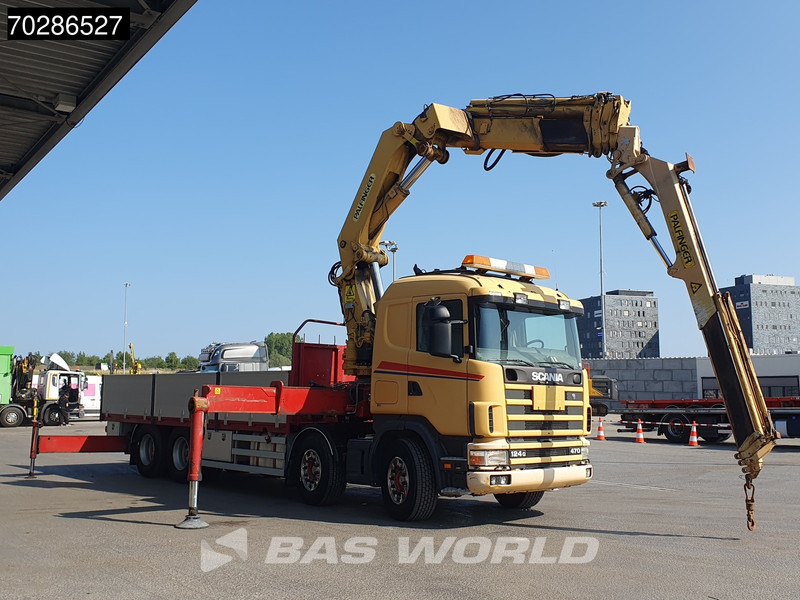 شاحنات مسطحة, شاحنة كرين Scania 124G 470 8X4 Palfinger PK45000 C4 Crane Kran Fly-Jib Manual Steering Axle Euro 3: صور 8