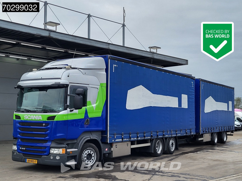 Scania R410 R 6X2 NL-Combi Curtainsides Lift+steering axle Automatic Euro 6 - شاحنة ستارة: صور 1 Scania R410 R 6X2 NL-Combi Curtainsides Lift+steering axle Automatic Euro 6 - شاحنة ستارة: صور 1