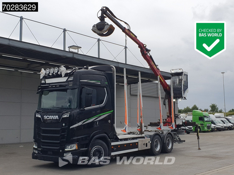 Scania S650 S 6X4 Tajfun LIV100K Kran Holztransport Retarder 3-Pedals Euro 6 - شاحنة قطع الأشجار, شاحنة كرين: صور 1 Scania S650 S 6X4 Tajfun LIV100K Kran Holztransport Retarder 3-Pedals Euro 6 - شاحنة قطع الأشجار, شاحنة كرين: صور 1
