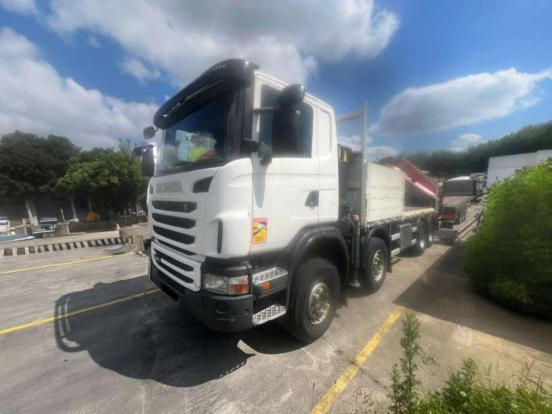 Scania G480 8X4 GRUE FASSI - شاحنات مسطحة: صور 1 Scania G480 8X4 GRUE FASSI - شاحنات مسطحة: صور 1