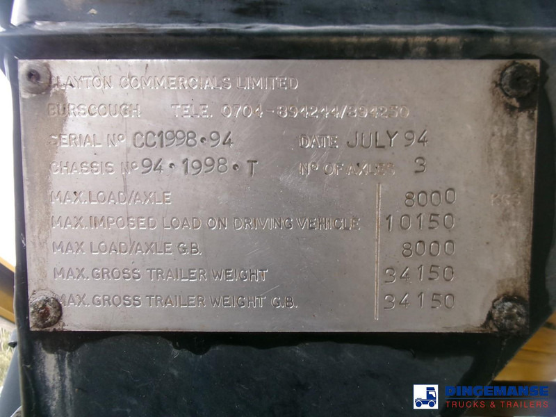 نصف مقطورة صهريج Clayton Food (beer) tank inox 30 m3 / 1 comp: صور 13