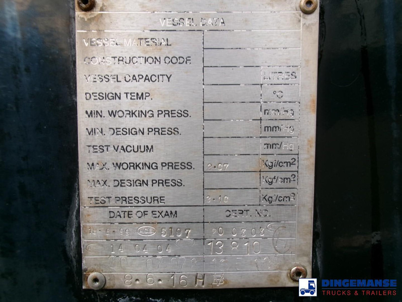 نصف مقطورة صهريج Clayton Food (beer) tank inox 30 m3 / 1 comp: صور 12