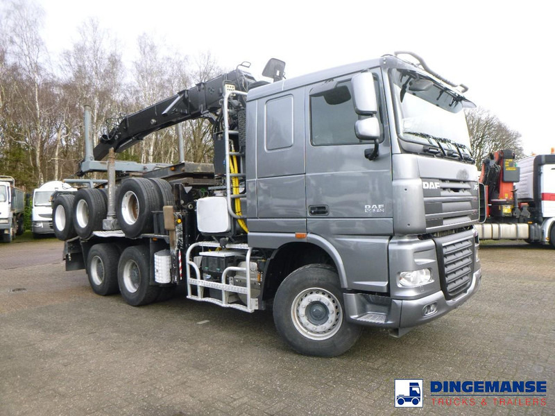 DAF XF 105.510 6x4 + Loglift F281S83 crane / timber truck + dolly - شاحنة قطع الأشجار, شاحنة كرين: صور 2 DAF XF 105.510 6x4 + Loglift F281S83 crane / timber truck + dolly - شاحنة قطع الأشجار, شاحنة كرين: صور 2