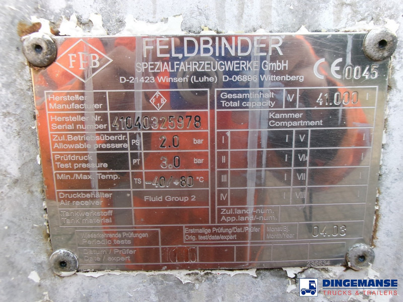 نصف مقطورة صهريج Feldbinder Powder tank alu 41 m3 (tipping): صور 20