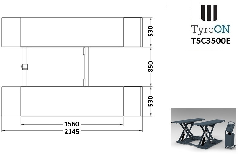 TSC3500E mobile midrise car scissor lift with electrical release - Capacity 3,5T - Lifting height 125 cm - 230V - Graphite gray - معدات الورش: صور 4 TSC3500E mobile midrise car scissor lift with electrical release - Capacity 3,5T - Lifting height 125 cm - 230V - Graphite gray - معدات الورش: صور 4