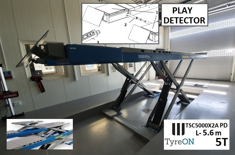 معدات الورش TSC5000X2A PD Alignment scissor lift - In floor - Free wheel lifting system - 5.6 m lightened runways - 5T - Play detector: صور 6