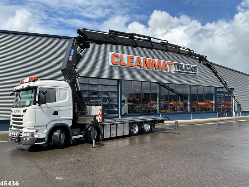 Scania R490 8x2 Euro 6 Retarder HMF 85 Tonmeter laadkraan + Fly-jib - شاحنة كرين: صور 1 Scania R490 8x2 Euro 6 Retarder HMF 85 Tonmeter laadkraan + Fly-jib - شاحنة كرين: صور 1