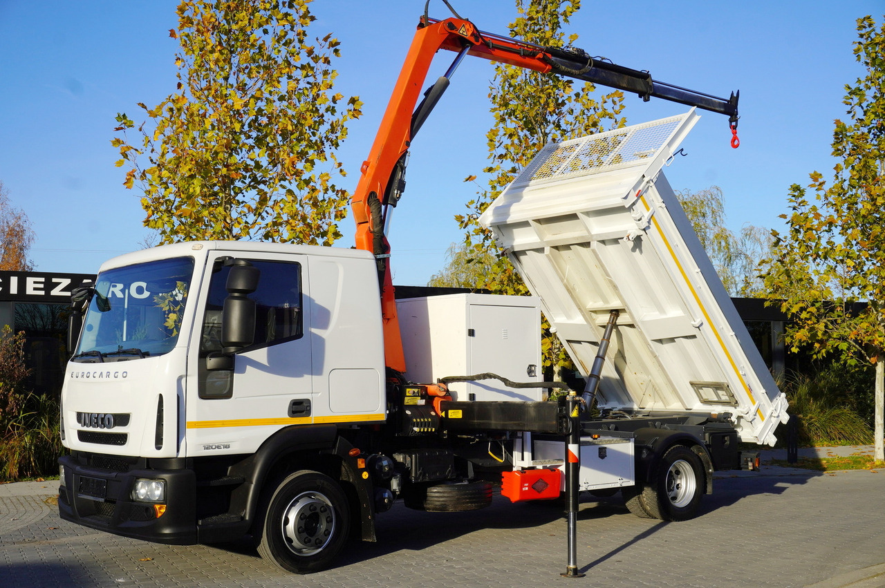IVECO Eurocargo 120E18 Crane Palfinger / 3-way tipper / sleeper cab - شاحنات مسطحة, شاحنة كرين: صور 1 IVECO Eurocargo 120E18 Crane Palfinger / 3-way tipper / sleeper cab - شاحنات مسطحة, شاحنة كرين: صور 1